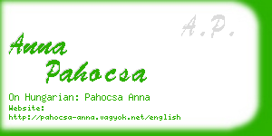 anna pahocsa business card